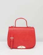 Marc B Red Saddle Bag With Handle And Detachable Cross Body Strap - Red