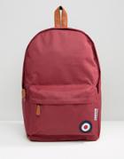 Lambretta Backpack With Target In Burgandy - Red