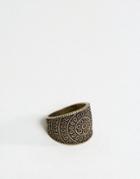 Asos Ring In Gold With Emboss Detail - Gold