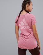 Adidas Training Tee With Back Logo In Purple - Purple