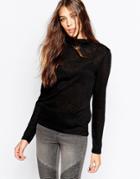 Jdy Knitted High Neck Sweater - Black
