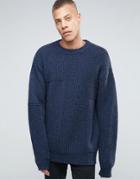 Weekday Thames Cable Sweater - Navy