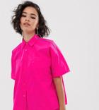Collusion Nylon Shirt With Reflective Binding - Pink