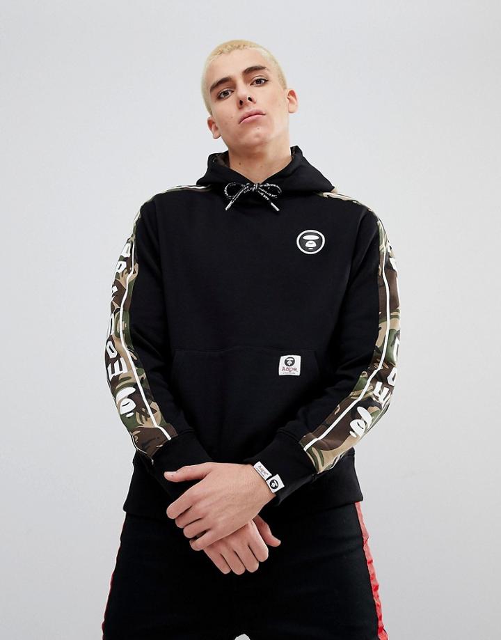 Aape By A Bathing Ape Hoodie With Logo Taping - Black