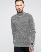 Only & Sons High Neck Knitted Sweater In Twisted Yarn - Green