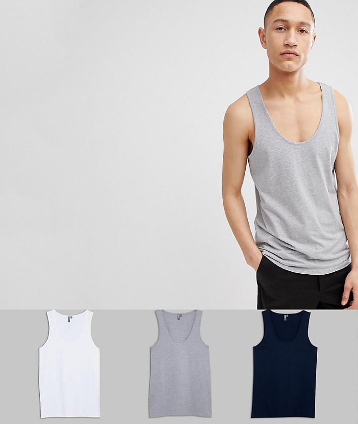 Asos Design Tank 3 Pack Save - Multi