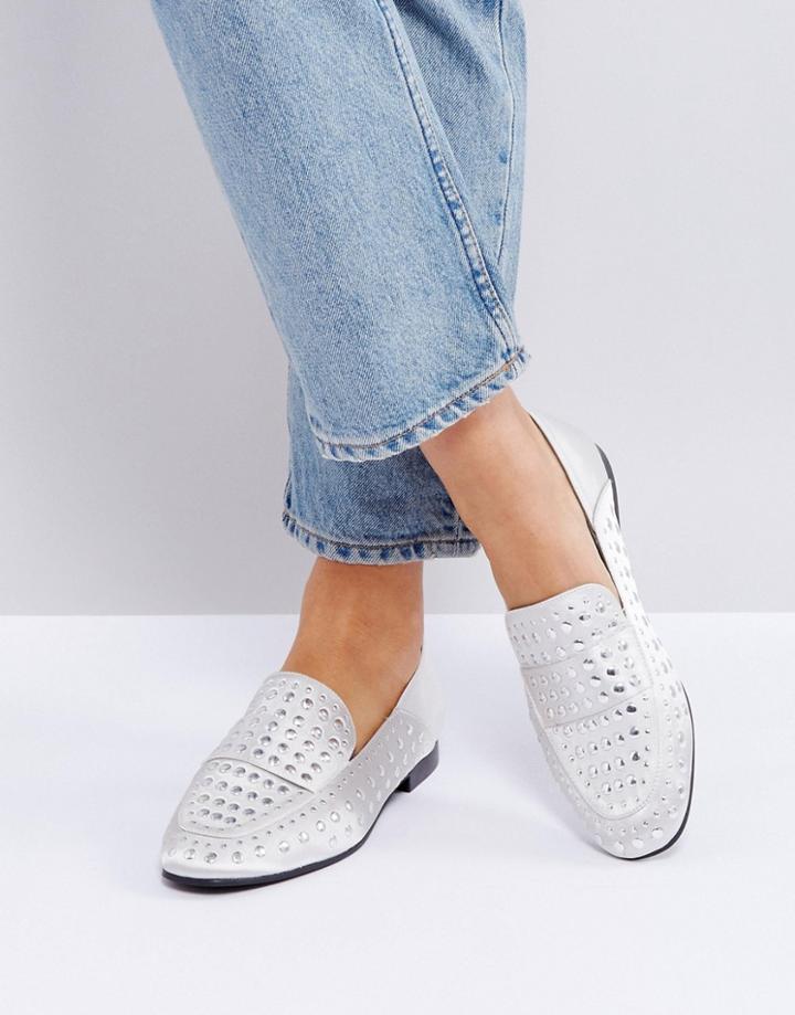 Qupid Flat Stud Shoe - Gray