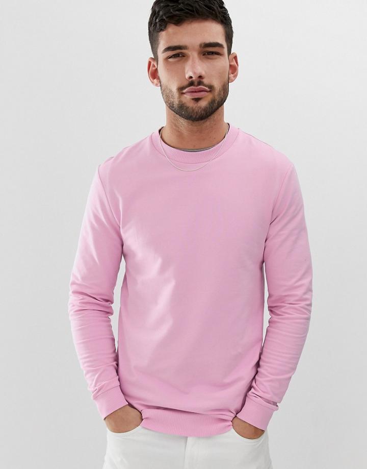 Asos Design Muscle Sweatshirt In Pink - Pink
