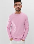 Asos Design Muscle Sweatshirt In Pink - Pink