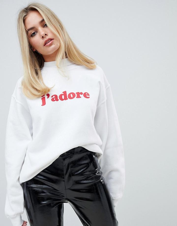 Boohoo J' Adore Sweat In White - Gray