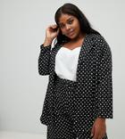 Influence Plus Polka Dot Blazer - Black