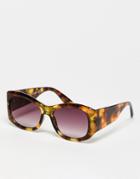 Svnx Chunky Wrap Sunglasses In Classic Tort-brown