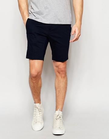 Vito Cotton Formal Shorts - Navy
