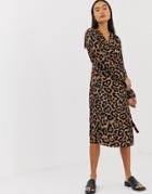 B.young Leopard Print Wrap Dress - Multi
