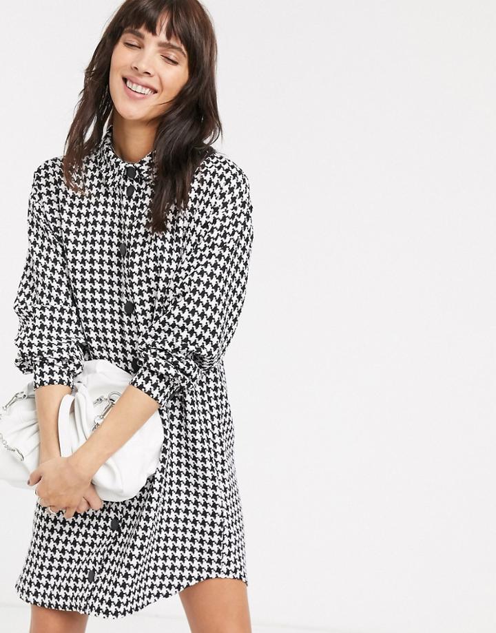 Asos Design Boucle Mini Shirt Dress-multi