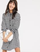 Asos Design Boucle Mini Shirt Dress-multi