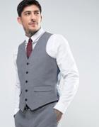Harry Brown Slim Fit Flannel Vest - Gray