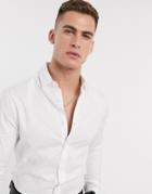 Asos Design Formal Skinny Fit Oxford Shirt In White
