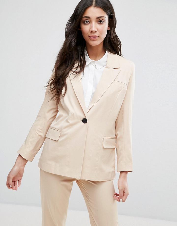Neon Rose Tux Blazer - Beige