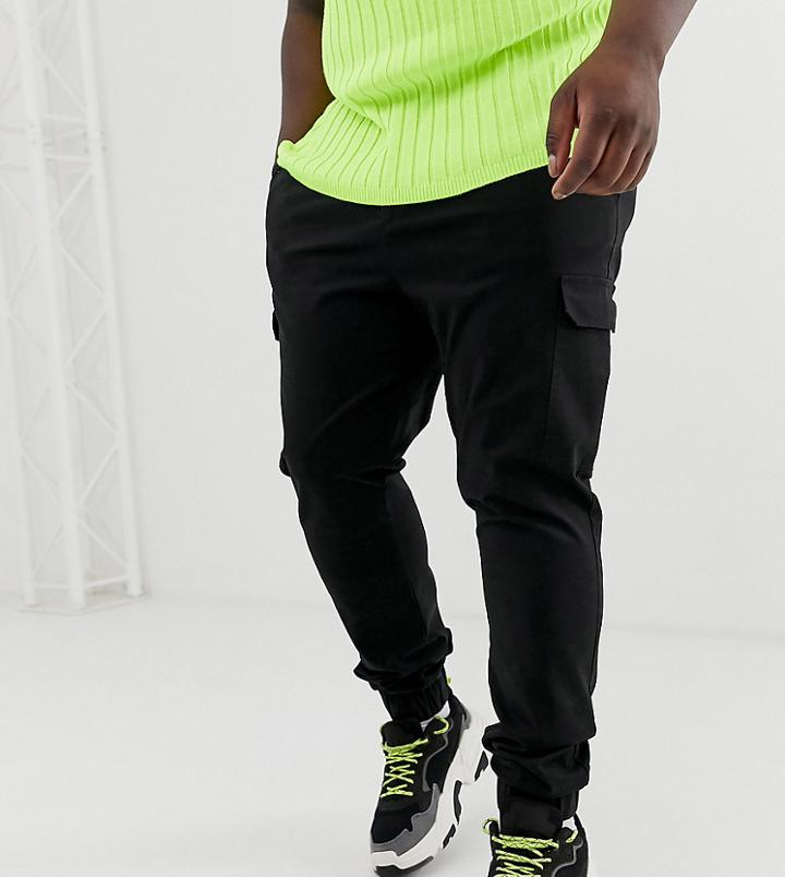 Asos Design Plus Skinny Cargo Pants In Black