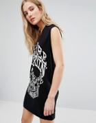Religion Biker Skull Dress - Black
