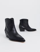 Depp Western Boot In Black Leather - Black