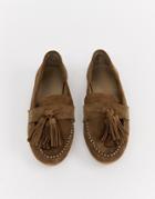 Asos Design Marco Leather Moccasin Flat Shoes - Tan
