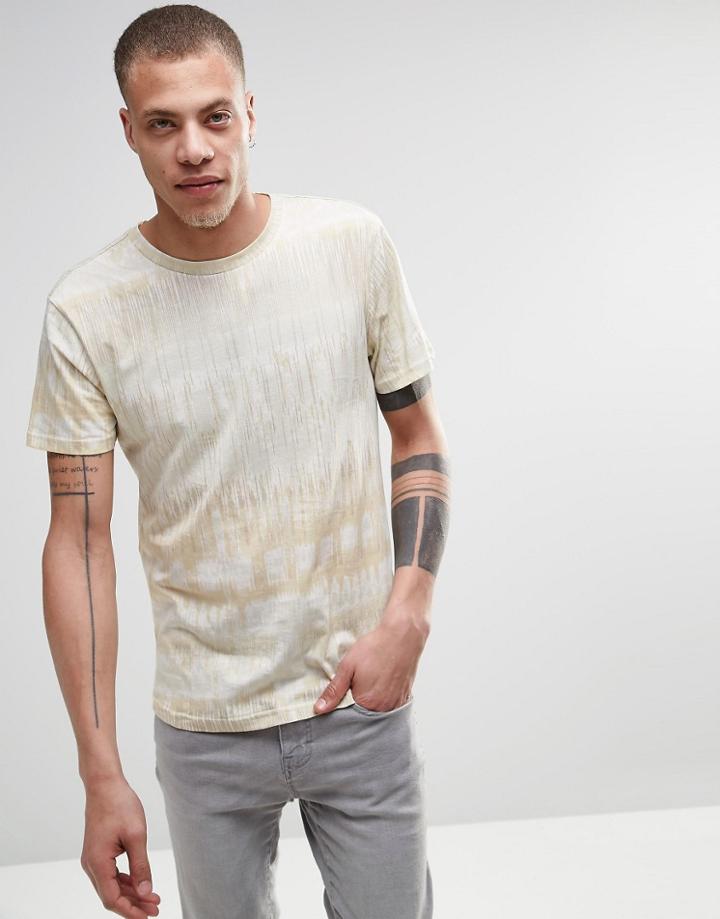 Weekday Jones Camo Print T-shirt In Beige - Beige