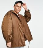 Collusion Recycled Polyester Coach Jacket With Hood In Brown