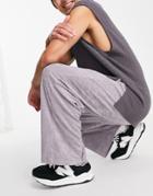 Asos Design Wide Leg Sweatpants In Gray Terry - Part Of A Set-grey