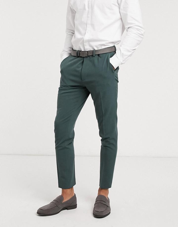 Asos Design Super Skinny Suit Pants In Forest Green