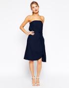 Asostwist Soft Bandeau Midi Dress - Navy