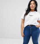 Asos Curve T-shirt With Empowered Print - White