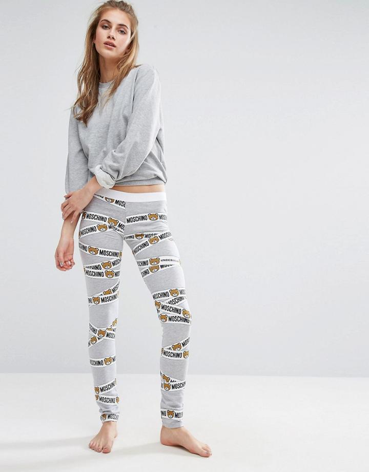 Moschino Logo Leggings - Gray