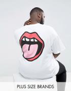 New Love Club Plus Tongue Back Print T-shirt - White