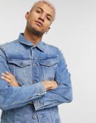 G-star Slim Fit Denim Jacket In Lightwash-blues
