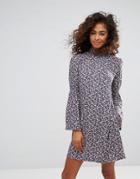 Esprit Flare Sleeve Floral Ditsy Dress - Multi