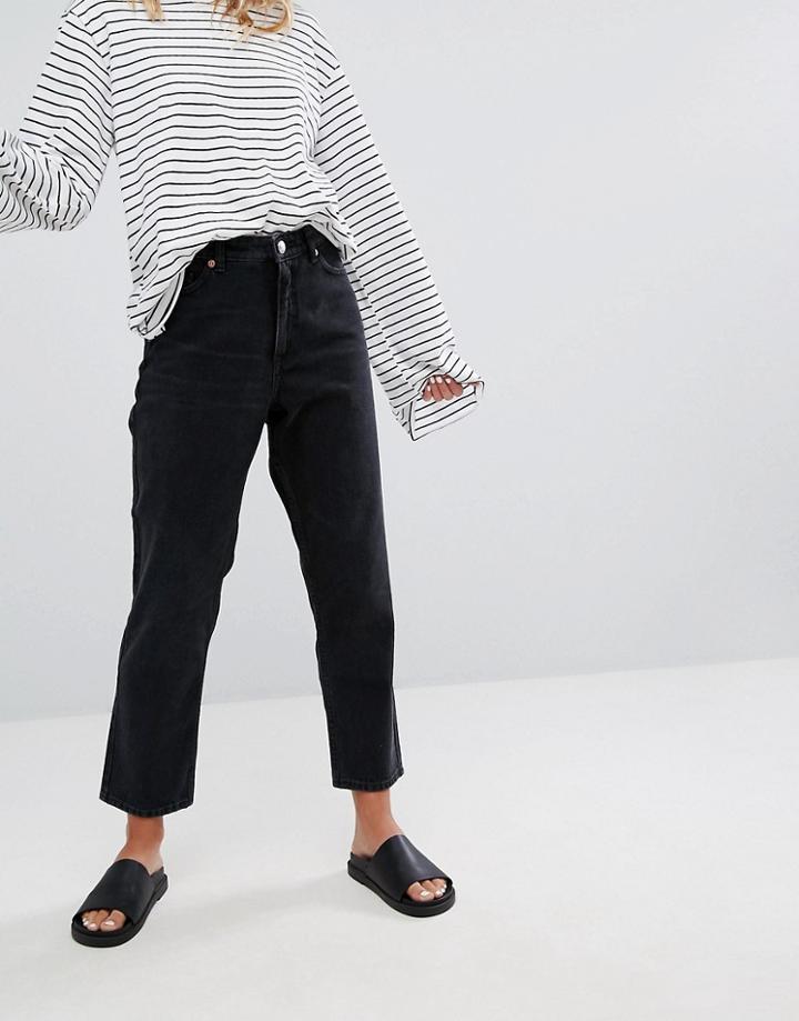 Monki Taiki High Waist Mom Jeans - Black