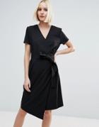 Vero Moda Short Sleeve Wrap Dress - Black