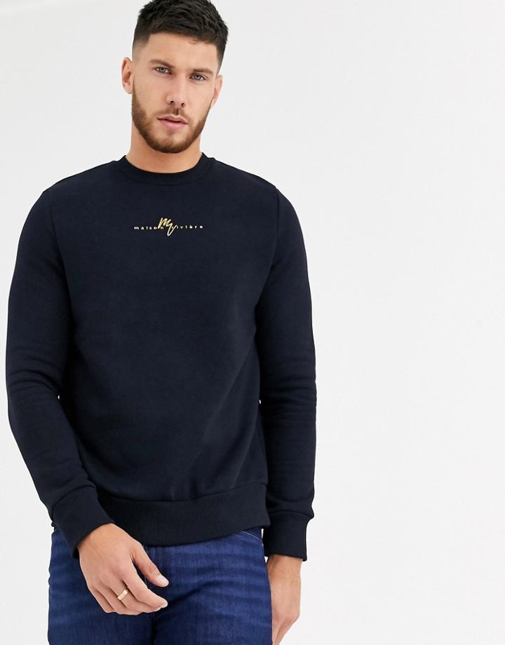 River Island Maison Sweat In Navy