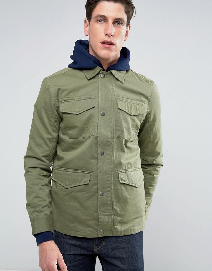 Threadbare Lightweight Four Pocket Jacket - Green