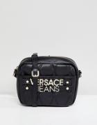 Versace Jeans Quilted Logo Mini Cross Body Bag - Black