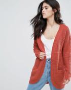 Only Emma Long Knt Open Cardigan - Pink