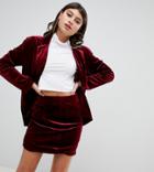 Unique21 Oversized Velvet Blazer Two-piece - Red