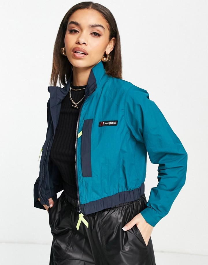 Berghaus Cropped Wind Jacket In Green/black