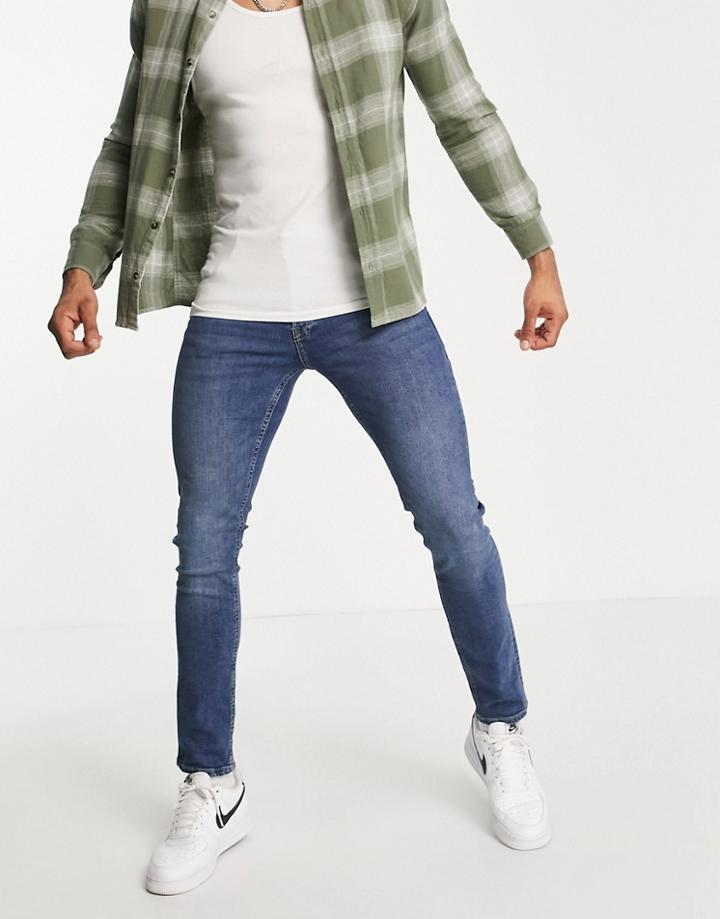 Jack & Jones Slim Fit Jeans In Mid Blue