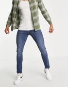 Jack & Jones Slim Fit Jeans In Mid Blue