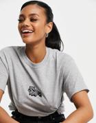 New Love Club Oversized T-shirt With Embroidered Raccoon In Gray-grey