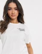 Converse Stronger Together Embroidered T-shirt In White