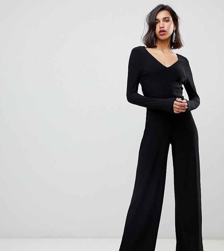 River Island Jumpsuit With Cowl Back In Lack - Black
